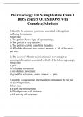 Pharmacology 101 Straighterline Exam 1 100% correct QUESTIONS with Complete Solutions