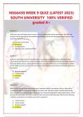 NSG6430 WEEK 9 QUIZ (LATEST 2023) SOUTH UNIVERSITY  100% VERIFIED graded A+