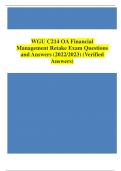 WGU C214 OA Financial Management Retake Exam Questions and Answers (2022/2023) (Verified Answers)