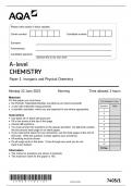 AQA A LEVEL CHEMISTRY PAPER 1 JUNE 2023 (7405/1)