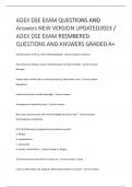 ADEX DSE EXAM QUESTIONS AND ANSWERS NEW VERSION UPDATED 2023/ADEX DSE EXAM QUESTIONS AND ANSWERS GRADED A+