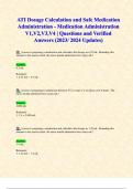 ATI Dosage Calculation and Safe Medication Administration - Medication Administration V1,V2,V3,V4 | Questions and Verified Answers (2023/ 2024 Updates)