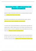 Assessing Risk – SBE Questions and Answers Graded A+