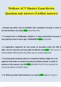 WELLCARE ACT Mastery Exam Review Questions and Answers (2023 / 2024) (Verified Answers)