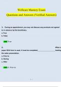 WELLCARE ACT Mastery Exam Questions and Answers (2023 / 2024) (Verified Answers)