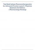 Test Bank Lehnes Pharmacotherapeutics  for Advanced Practice nurse & Physician  Assistants 2nd Edition. | Complete study Guide 2023