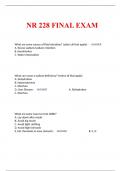 NR228 / NR 228 (Latest 2023 / 2024) : Nutrition, Health, And Wellness - Chamberlain FINAL EXAM 2023/2024