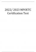 2022/ 2023 MPOETC ACT 120 CERTIFICATION TEST