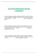 ATI Oral Medications Dosage Calculation