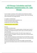 ATI Dosage Calculation and Safe Medication Administration 3.0 - Safe Dosage