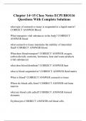 Chapter 14+15 Class Notes ECPI BIO116 Questions With Complete Solutions