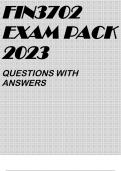 FIN3702 EXAM PACK 2023