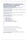 IAHCSMM exam For Central Services Sterile Technician Certification Questions and Answers