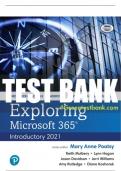 Test Bank For Exploring Microsoft 365: Introductory 2021 1st Edition All Chapters - 9780137693795