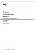 AQA A-level ACCOUNTING Paper 1 JUNE 2023 MARK SCHEME: Financial Accounting