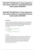 NUR 4687 PN HESI Exit V1 Exam Questions and answers Rated A+ Guaranteed Success Latest update 2022/2023