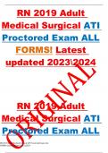 RN 2019 Adult Medical Surgical ATI Proctored Exam ALL FORMS! Latest updated 20232024