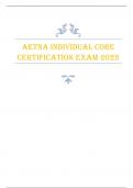 AETNA INDIVIDUAL CORE  CERTIFICATION EXAM 2022