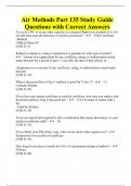 Air Methods Part 135 Study Guide Questions with Correct Answers