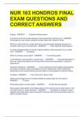 NUR 163 HONDROS FINAL EXAM QUESTIONS AND   CORRECT ANSWERS 