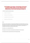 ATI MedSurg Test Bank, Hematologic Disorders  Questions With100%CorrectAnswersAnd Elaborations2022/2023|AlreadyGradedA|