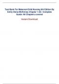  Test Bank For Maternal-Child Nursing 6th Edition By Emily Slone McKinney & Susan R. James & Sharon Smith Murray & Kristine Nelson & Jean Ashwill Chapter 1-55 | Complete Guide/ All Chapters covered   Instant Download