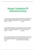 Exam (elaborations) ATI Dosage Calculation PN Maternal Newborn 