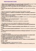 Anesthesia Mock Exam 1. Where does the mandibular nerve pass through in the skull?: Foramen Ovale 2. What is the maxillary division of the trigeminal nerve?: Sensory 3. Which nerve is NOT associated with the mandibular nerve branch?: Infraorbital nerve 4.