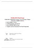 NURS 6551 Final Exam (Version 6) / NURS 6551N Final Exam , Course NURS 6551 / NURS6551 Primary Care of Women, Walden University