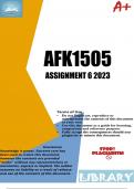 AFK1505 Assignment 6 (DETAILED ANSWERS) 2023 (329881) - DUE 4 October 2023 [22:00 SAST]