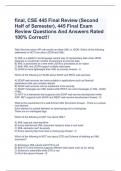 final, CSE 445 Final Review (Second Half of Semester), 445 Final Exam Review Questions And Answers Rated 100% Correct!!