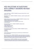 HESI MILESTONE #2 QUESTIONS  WITH CORRECT ANSWERS REVISED  2023/2024