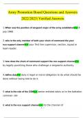 U.S. Army Promotion Board Questions and Answers 2022/2023 | 100% Correct Verified Answers