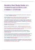 Geriatric Hesi Study Guide ALL VERSIONS QUESTIONS AND CORRECT ANSWERS