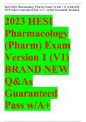 2022/2023 HESI Pharmacology Version 1 (v1) exit exam – Brand New Q&As! Guaranteed Pass A+ Actual Screenshots Questions & Answers (Verified Answers by Expert)