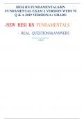 HESI RN FUNDAMENTALS/RN  FUNDAMENTAL EXAM 2 VERSION WITH 70  Q & A 2019 VERSION/A+ GRADE -NEW HESI RN FUNDAMENTALS - REAL QUESTIONS&ANSWERS