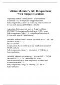 clinical chemistry mlt| 113 questions| With complete solutions