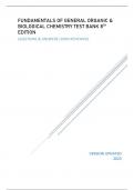 FUNDAMENTALS OF GENERAL ORGANIC & BIOLOGICAL CHEMISTRY TEST BANK 8TH EDITION - QUESTIONS & ANSWERS (GRADED A+) 100% REVIEWED VERSION UPDATED 2023