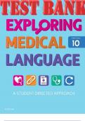 TEST BANK for Exploring Medical Language: A Student-Directed Approach 10th Edition by Myrna LaFleur Brooks and Danielle LaFleur Brooks | All 16 Chapters