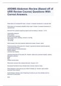 ARDMS Abdomen Review (Based off of URR Review Course) Questions With Correct Answers.