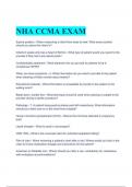 NHA CCMA EXAM REVIEW 2023 WITH COMPLETE SOLUTION