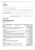 AQA A-level MATHEMATICS Paper 1 June 2023