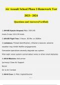 Air Assault School Phase I Homework Test 2023– 2024  Questions and Answers(Verified) 