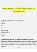 ANCC PMHNP Exam 2023 - 2024 Questions and Answers(Verified)