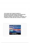 Test Bank for Current Medical Diagnosis and Treatment by Maxine Papadakis, Stephen Mcphee, Michael Rabow & Kenneth Mcquaid |All Chapters, Complete Q & A, Latest|