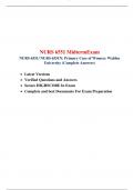 NURS 6551 Midterm Exam (Version 3) / NURS 6551N Midterm Exam , Course: NURS 6551 / NURS6551 Primary Care of Women, Walden University