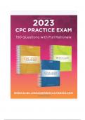 CPC 2023 practice exam  (Medical Billing & Certified Professional Coder) (150 QUESTIONS & ANSWERS)100% Verified Answers |Gold Rated A+ !!!