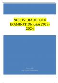 NUR 151 RAD BLOCK EXAMINATION Q&A 2023-2024