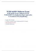 NURS 6630 Midterm Week 6 Exam (Latest  Version 5 ) / NURS 6630N Midterm Exam/ NURS-6630N:Psychopharmacologic Approaches to Treatment of Psychopathology, Walden University