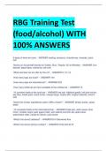 RBG Training Test  (food/alcohol) WITH  100% ANSWERS